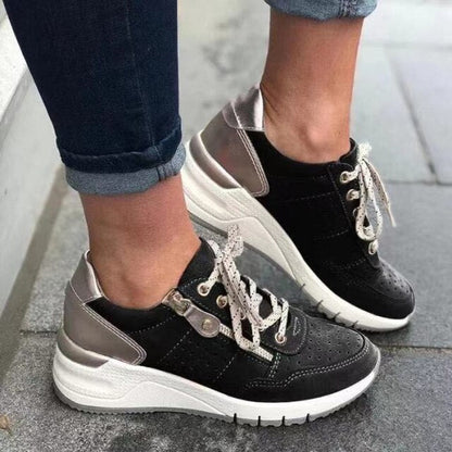 Damen Wedge-Sneaker – Atmungsaktives Material – Orthopädischer Komfort – Knöchelhoch