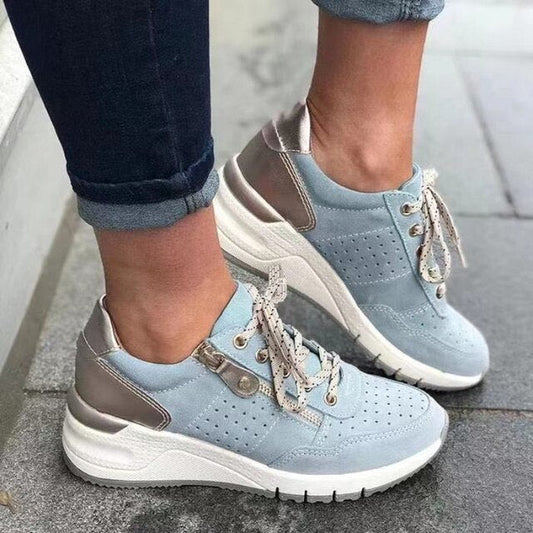 Damen Wedge-Sneaker – Atmungsaktives Material – Orthopädischer Komfort – Knöchelhoch