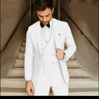 Herren Anzug 3-teilig – Slim Fit – Luxusstoff – Weste Doppelreiher – Formal Look