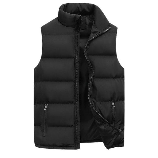 Herren Weste – Regular Fit – Stehkragen – Leicht wattiert – Reißverschluss Taschen