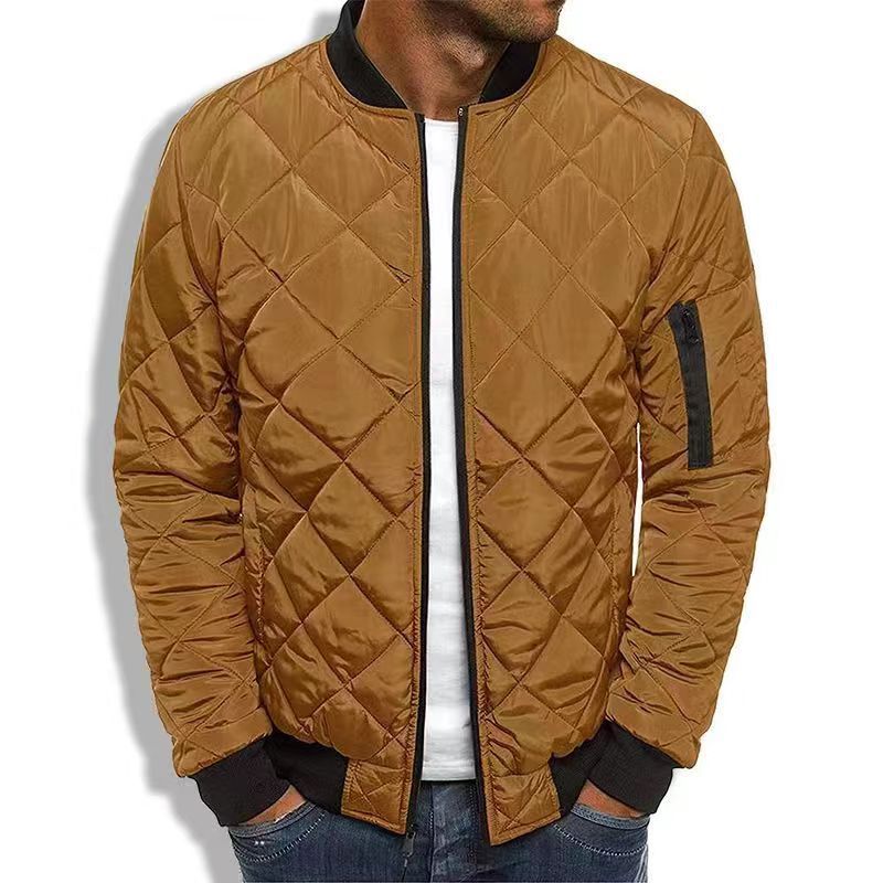 Herren Steppjacke – Regular Fit – Diamantsteppung – Rippbündchen – Ärmeltasche