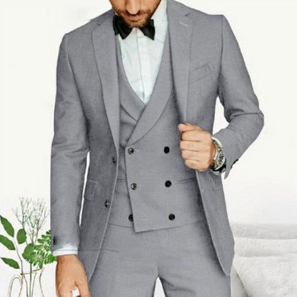 Herren Anzug 3-teilig – Slim Fit – Luxusstoff – Weste Doppelreiher – Formal Look
