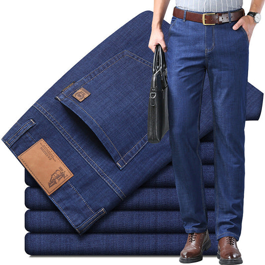 Herren Hose – Gerade Passform – Denim-Optik – Vollständig – Business Casual Stil