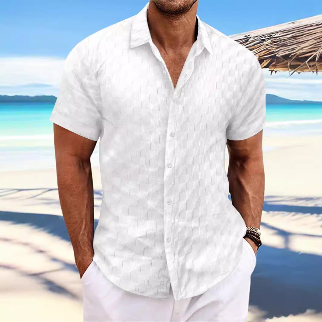 Herren Freizeithemd – Regular Fit – Atmungsaktiv – Kurzarm – Strukturwebung
