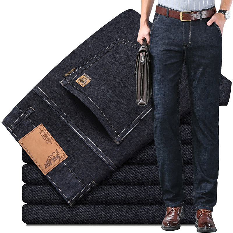 Herren Hose – Gerade Passform – Denim-Optik – Vollständig – Business Casual Stil