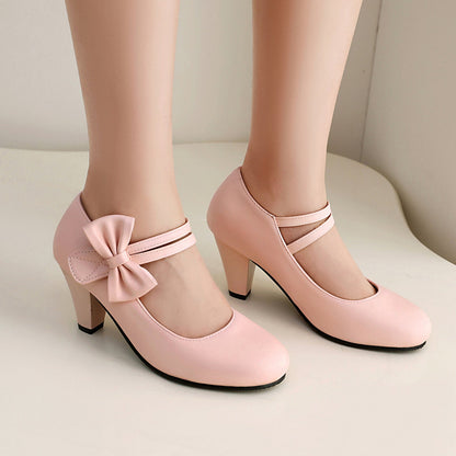 Damen High Heels – Spitzer Zehenbereich – Schleifendetail – Doppelriemen Design