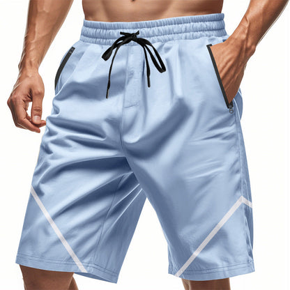 Herren Shorts – Atmungsaktive Mischung – Lockere Passform – Kniehoch – Reißverschlusstaschen