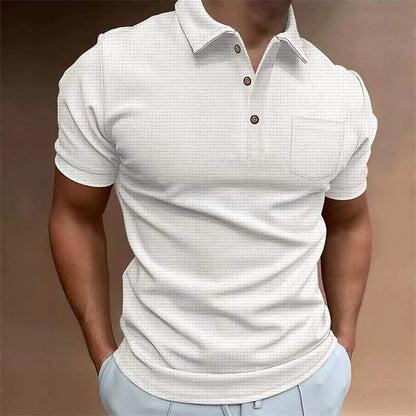 Herren Poloshirt – Slim Fit – Atmungsaktive Struktur – Brusttasche – Klassischer Kragen