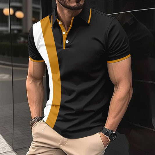 Herren Poloshirt – Slim Fit – Atmungsaktive Baumwollmischung – Kurzarm mit Kontrastdetails