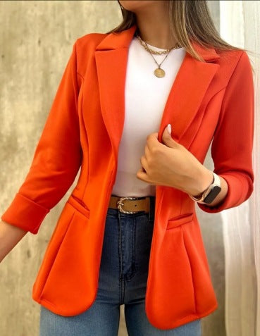 Damen Blazer – Taillierter Schnitt – Strukturierte Silhouette – Hüftlang – Langarm