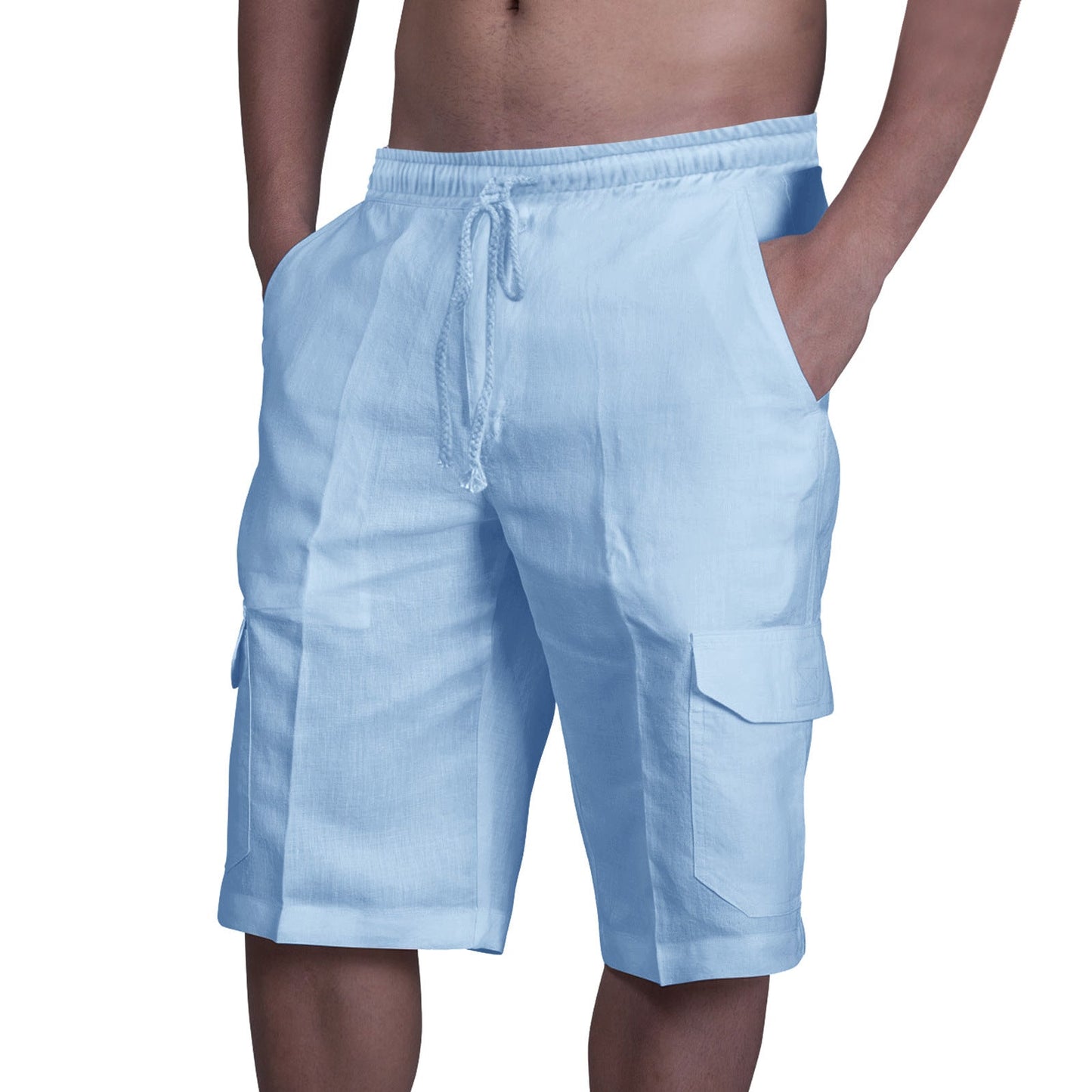 Herren Cargo Shorts – Relaxed Fit – Atmungsaktives Material – Kordelzug – Seitentaschen