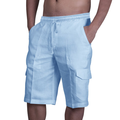 Herren Cargo Shorts – Relaxed Fit – Atmungsaktives Material – Kordelzug – Seitentaschen