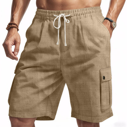 Herren Cargo Shorts – Relaxed Fit – Atmungsaktives Gewebe – Elastikbund mit Taschen