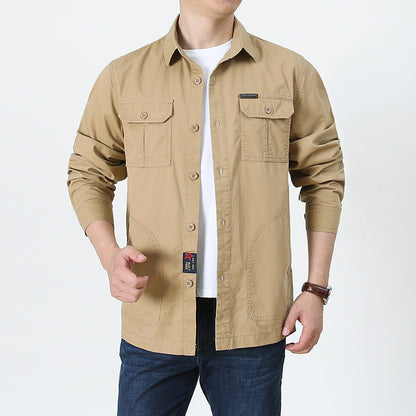 Herren Overshirt – Relaxed Fit – Atmungsaktive Mischung – Knopfleiste mit Brusttaschen