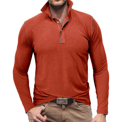 Herren Polohemd Langarm – Slim Fit – Weiches Material – Klassischer Kragen