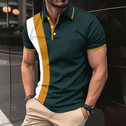 Herren Poloshirt – Slim Fit – Atmungsaktive Baumwollmischung – Kurzarm mit Kontrastdetails