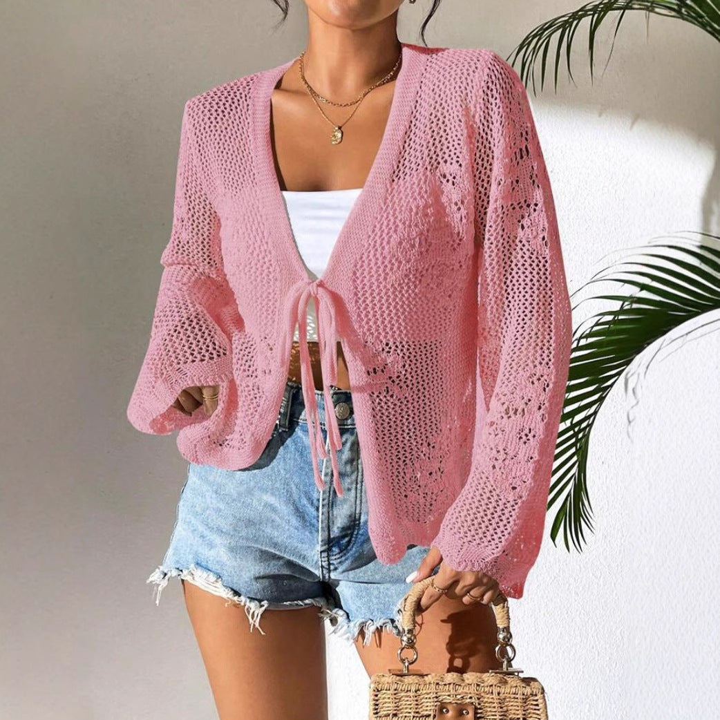 Damen Strickcardigan – Lockerer Schnitt – Offen – Leicht – Atmungsaktives Design