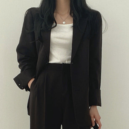 Damen Blazer – Taillierter Schnitt – Klassischer Revers – Einreihig – Hüftlang