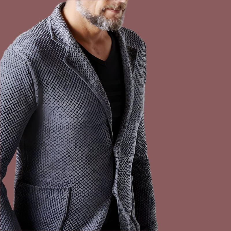 Herren Blazer – Tailored Fit – Strukturierter Stoff – 2-Knopf – Notch-Revers
