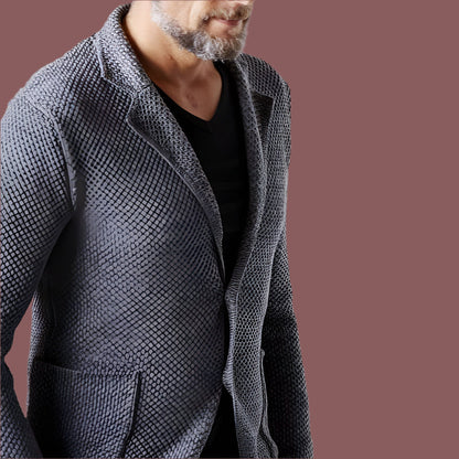 Herren Blazer – Tailored Fit – Strukturierter Stoff – 2-Knopf – Notch-Revers