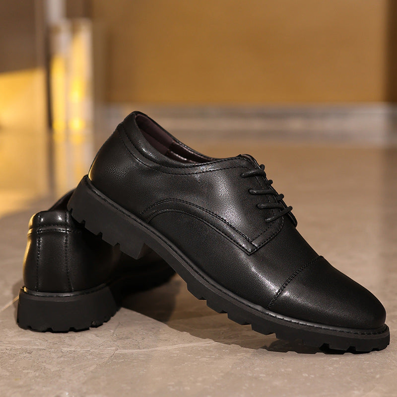 Herren Derby Schuhe – Glattes Obermaterial – Cap Toe – Gummisohle – Formeller Stil