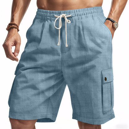 Herren Cargo Shorts – Relaxed Fit – Atmungsaktives Gewebe – Elastikbund mit Taschen