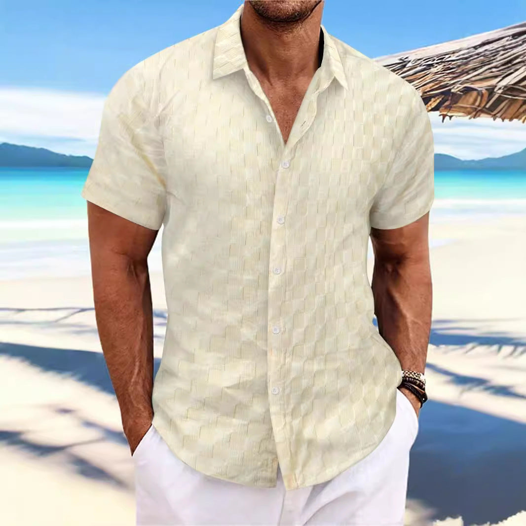 Herren Freizeithemd – Regular Fit – Atmungsaktiv – Kurzarm – Strukturwebung