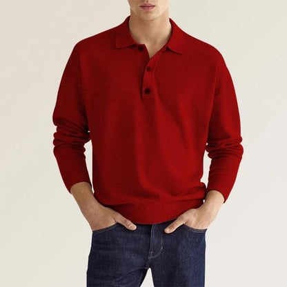 Herren Langarm Poloshirt – Klassischer Schnitt – Soft Knit – Atmungsaktiv – Komfortabel