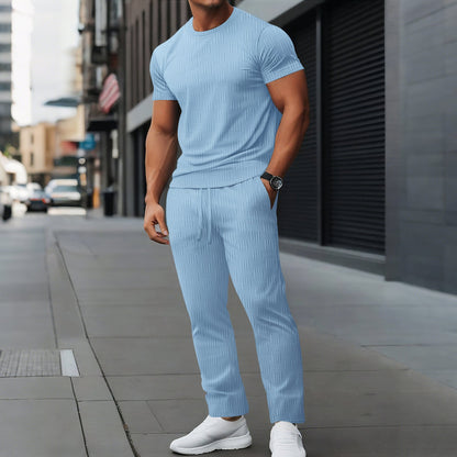Herren Trainingsanzug – Slim Fit –Strukturmuster