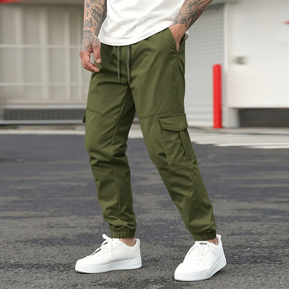 Herren Cargohose – Tapered Fit – Baumwollmix – Elastischer Bund – Utility-Taschen