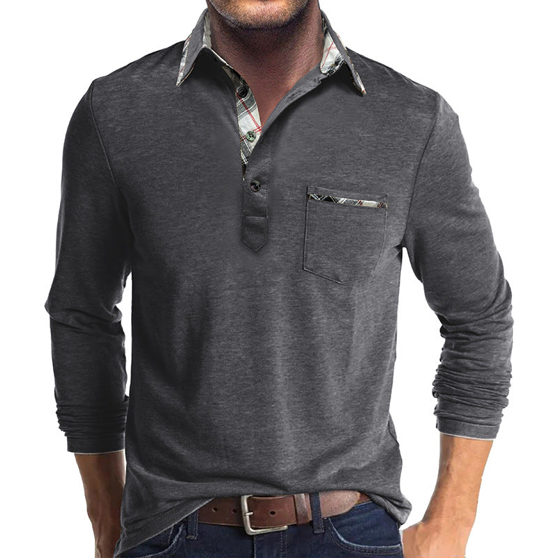 Herren Langarmhemd – Baumwolle – Regular Fit – Knopfleiste – Karodetails