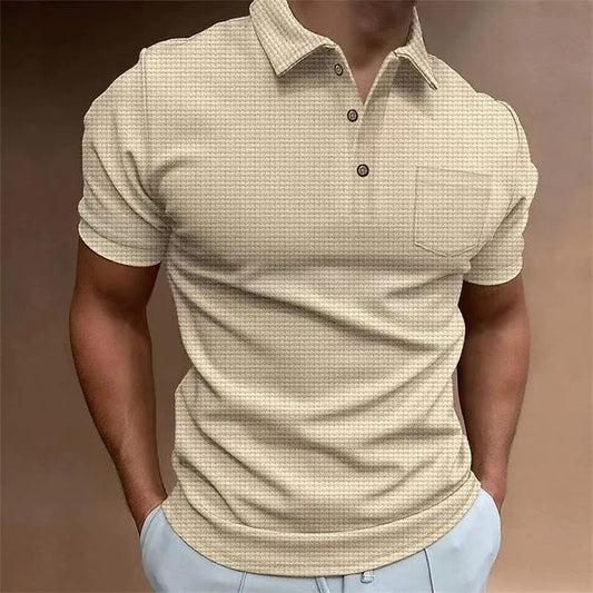 Herren Poloshirt – Slim Fit – Atmungsaktive Struktur – Brusttasche – Klassischer Kragen