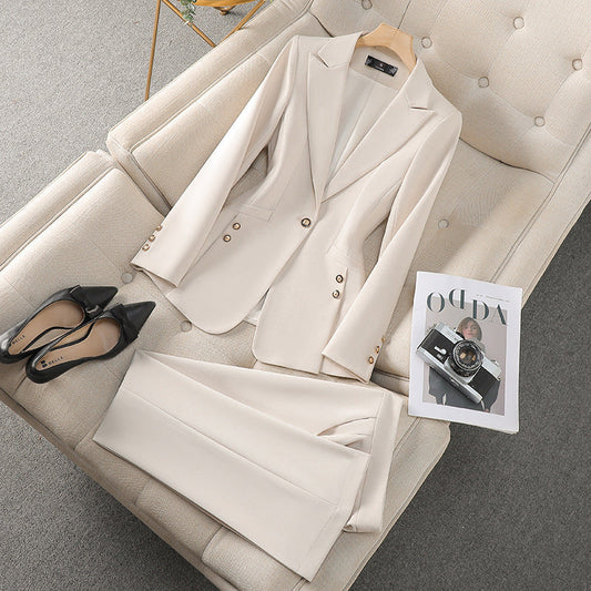 Damen Anzug Set – Taillierter Schnitt – Atmungsaktives Gewebe – Formelles Design