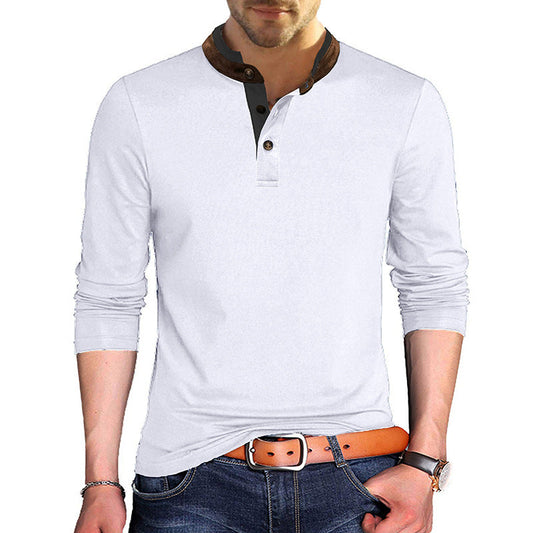 Herren Langarmhemd – Slim Fit – Baumwolle – Moderner Kragen – Knopfleiste