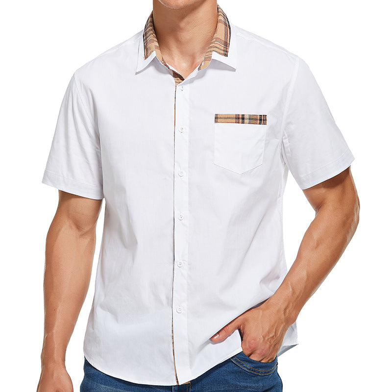 Herren Kurzarmhemd – Slim Fit – Baumwollmix – Moderne Karodetails
