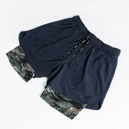 Herren Trainingsshorts – Lockere Passform – Atmungsaktiv – Kompressions-Innenhose – Seitentaschen