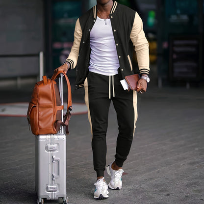 Herren Athleisure Set – Varsity Jacke – Slim Fit Jogginghose – Atmungsaktiv Komfortabel