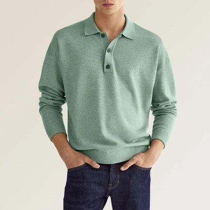 Herren Langarm Poloshirt – Klassischer Schnitt – Soft Knit – Atmungsaktiv – Komfortabel