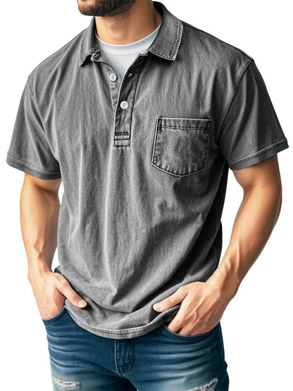 Herren Poloshirt – Relaxed Fit – Atmungsaktives Mischgewebe – Kurzarm – Brusttasche