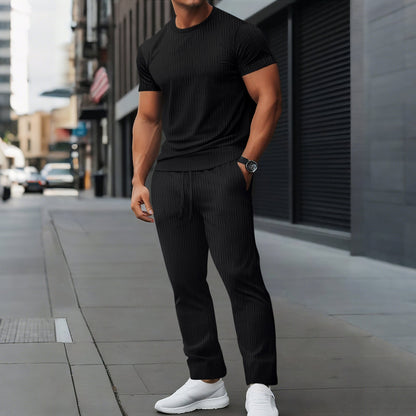 Herren Trainingsanzug – Slim Fit –Strukturmuster
