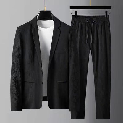 Herren Anzug Set – Slim Fit Blazer & Regular Fit Hose – Atmungsaktiver Stoff