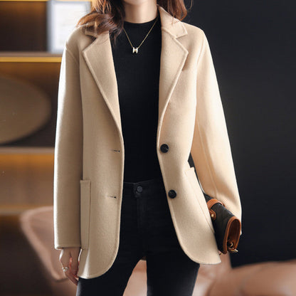 Damen Blazer – Taillierter Schnitt – Strukturierter Tweed – Mittellang – Reverskragen