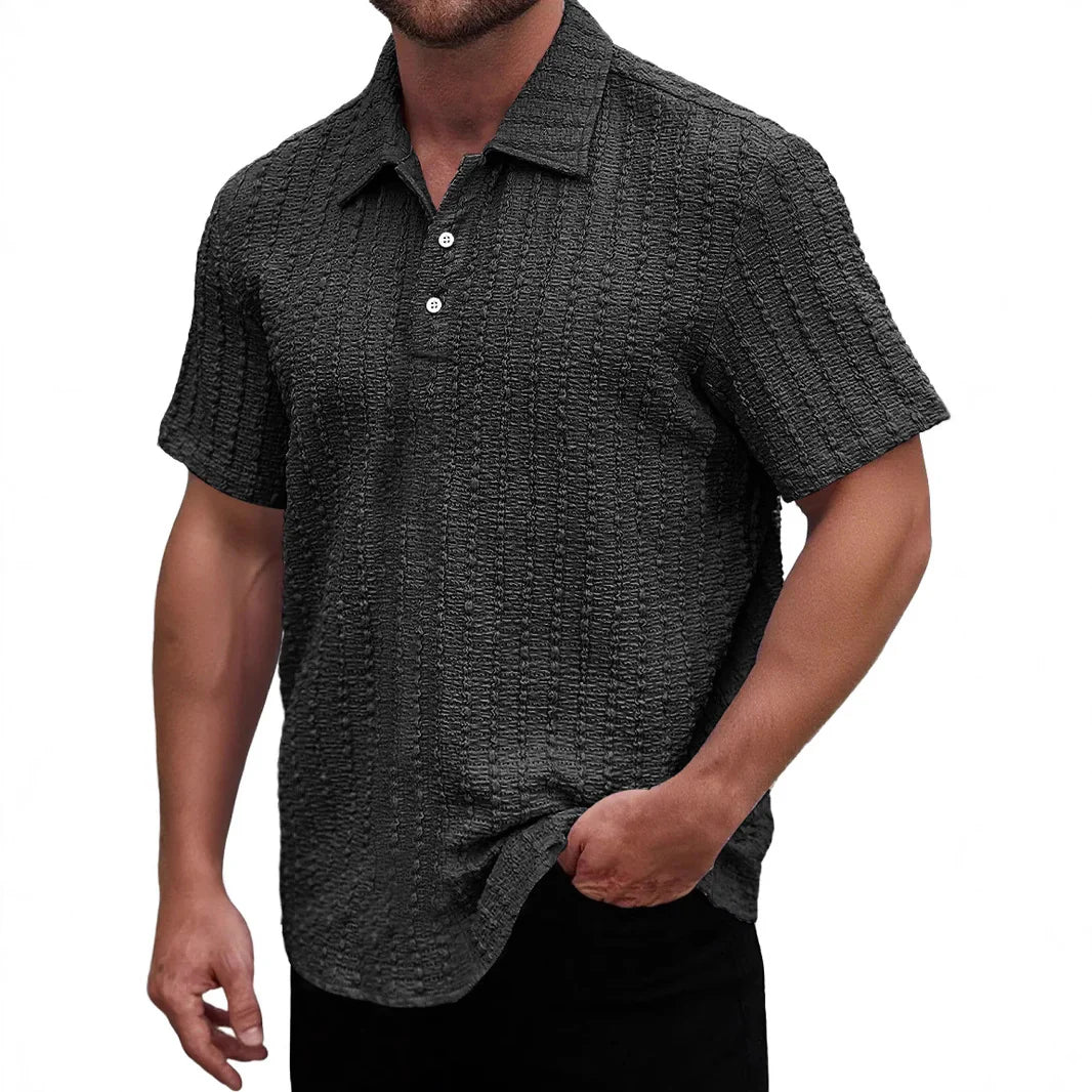 Herren Poloshirt – Regular Fit – Strukturstrick – Kurzarm Atmungsaktives Design