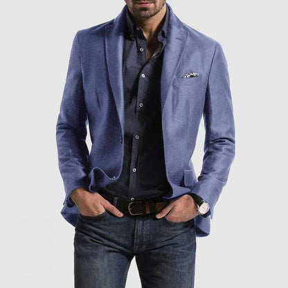 Herren Blazer – Slim Fit – Einreiher mit Revers – Eleganter Business Look