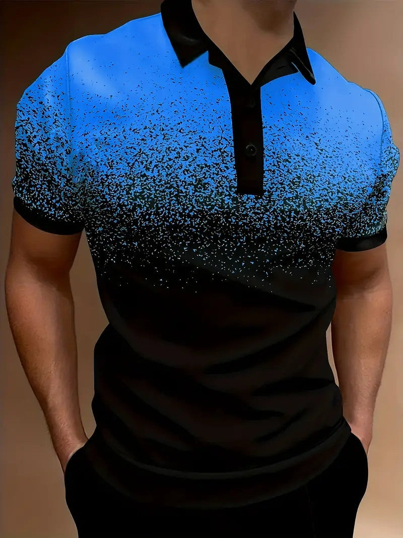 Herren Poloshirt – Slim Fit – Atmungsaktive Mischung – Gradient Design – Freizeitkleidung