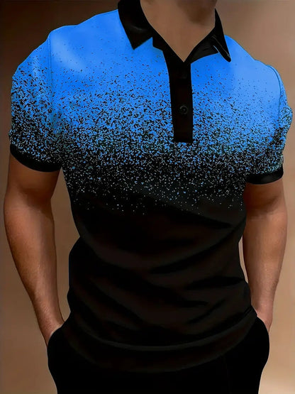 Herren Poloshirt – Slim Fit – Atmungsaktive Mischung – Gradient Design – Freizeitkleidung