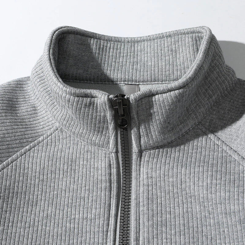 Herren Sweatshirt – Half-Zip – Relaxed Fit – Raglanärmel – Weiches Rippstrickdesign