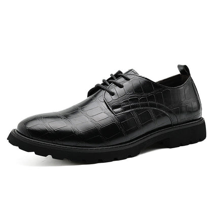 Herren Oxford-Schuhe – Elegantes Design – Krokoprägung – Schnürverschluss