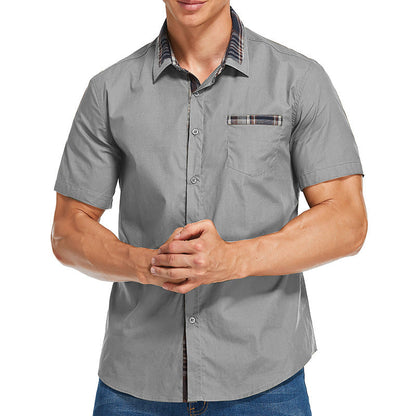 Herren Kurzarmhemd – Slim Fit – Baumwollmix – Moderne Karodetails