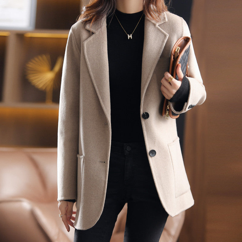 Damen Blazer – Taillierter Schnitt – Strukturierter Tweed – Mittellang – Reverskragen